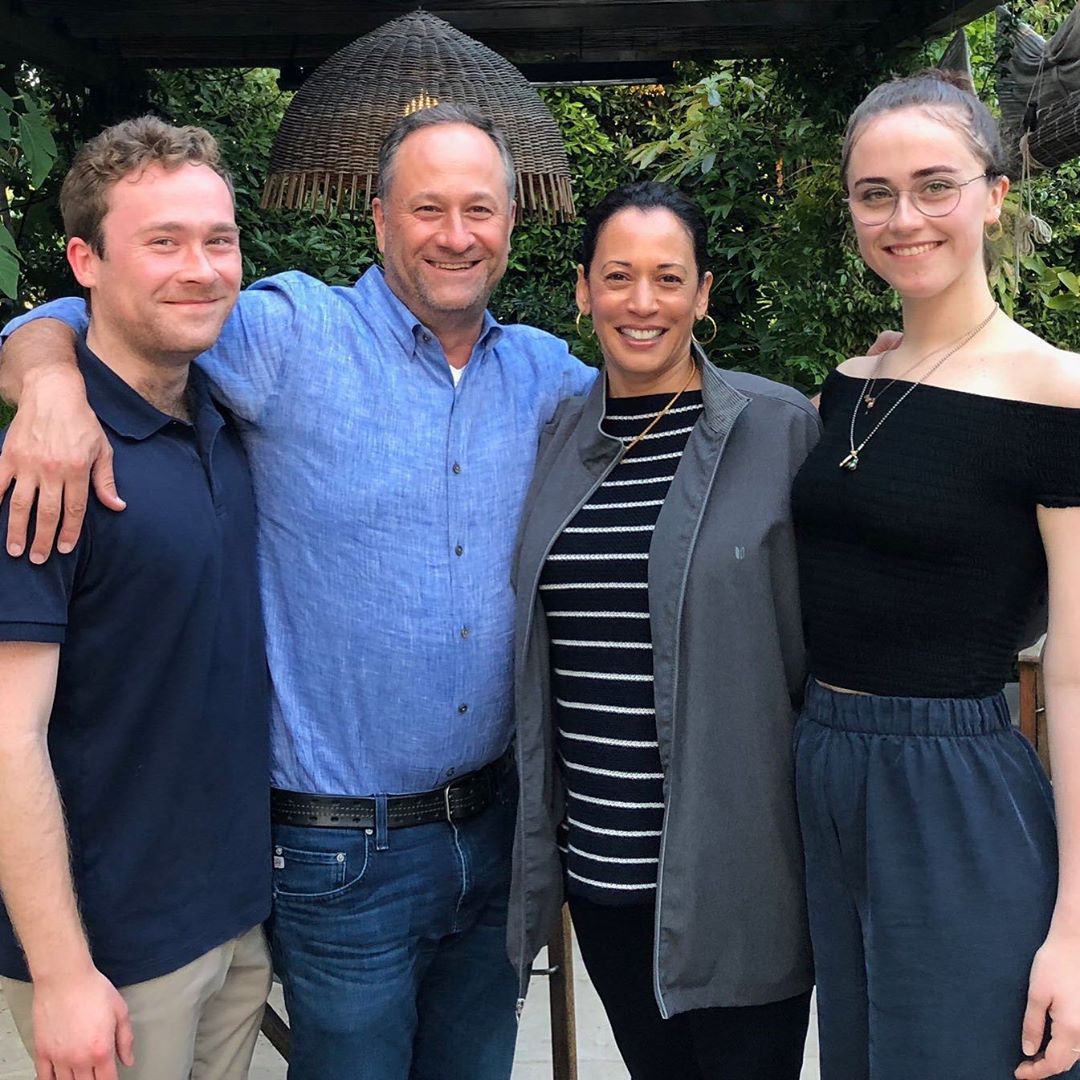 Kamala Harris with Stepchildren Cole and Ella Emhoff and Husband